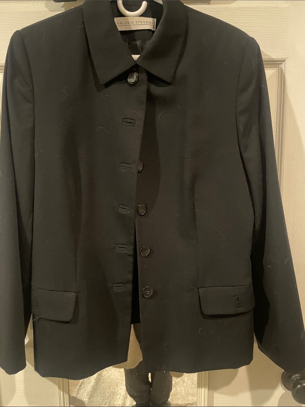Valerie Stevens Black Single-Breasted Blazer Jacket